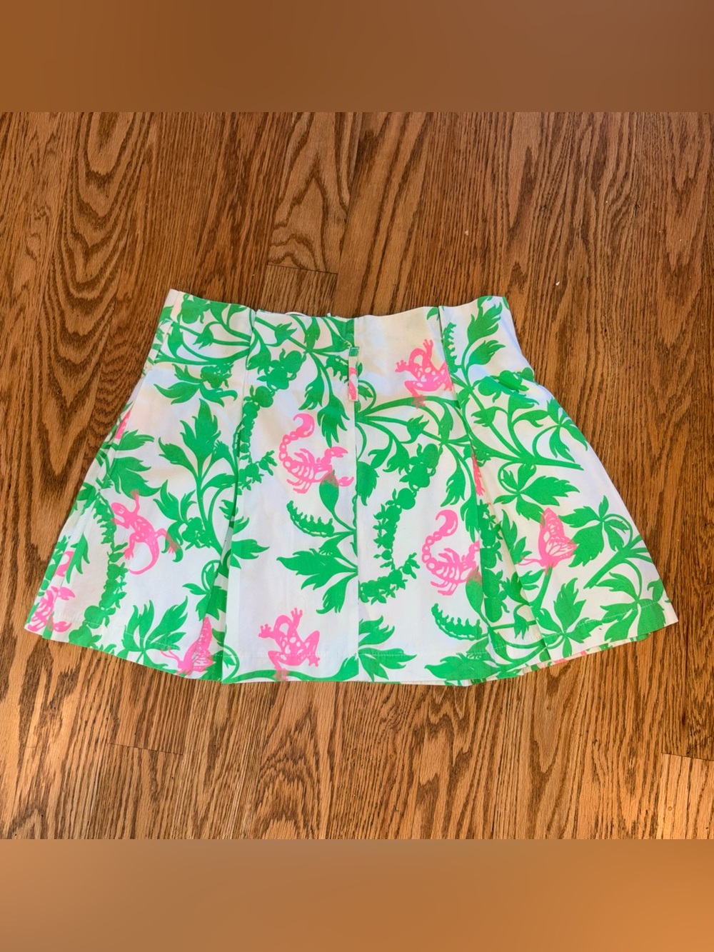 Miss Sixty White Mini Skirt with Green Vine and Pink Floral Print
